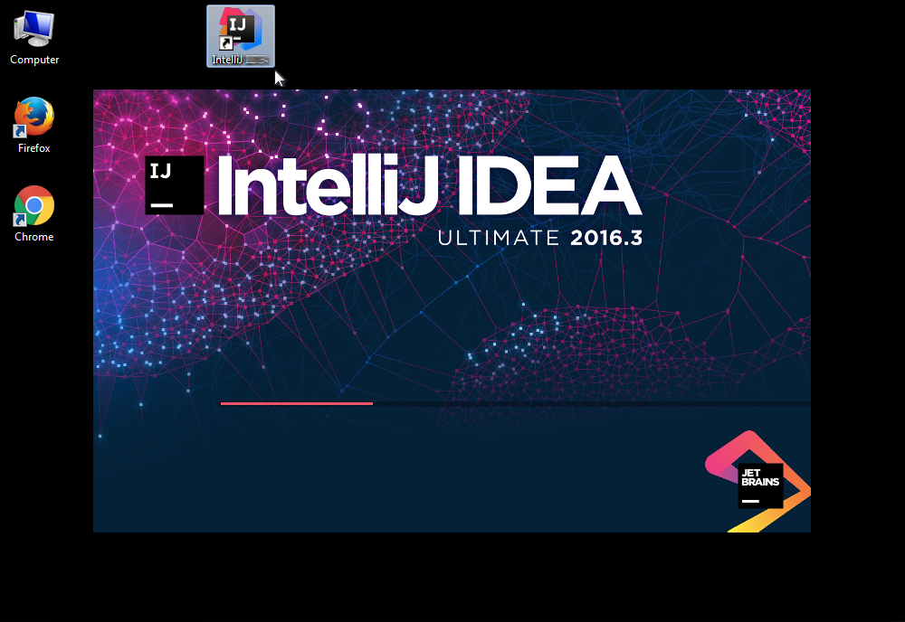 Screenshot spuštění IntelliJ IDEA